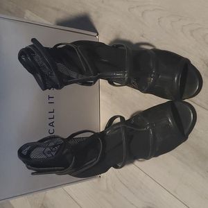 Call it spring fish net ankle booties